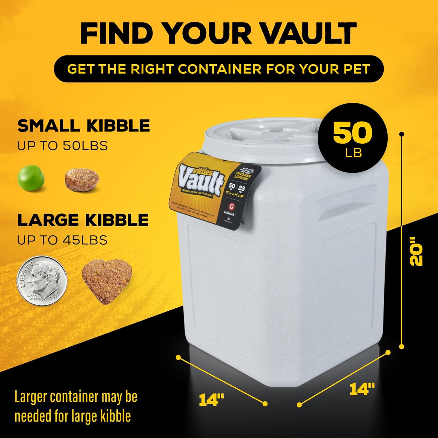 Vittles Vault Traditional Pet Food Storage Container For Dog Kibbles/Bird Seed/Oatmeal/Rice/Flour/Cereal, BPA Free
