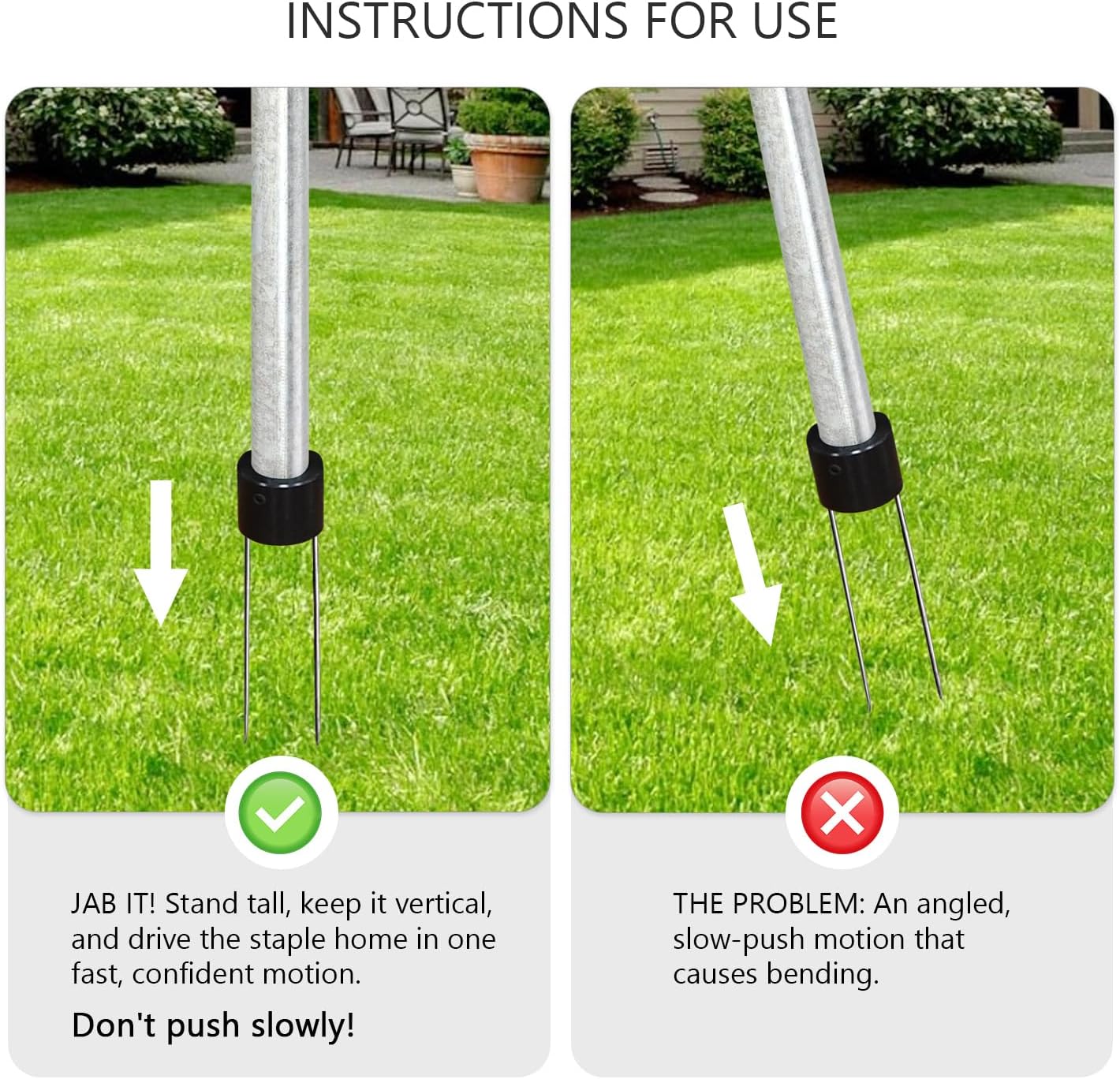 HUAALIUCHE Landscape Staples Driver, 39’’ Sod Staple Driver, Garden Stakes Installer for Landscape Fabric, Erosion