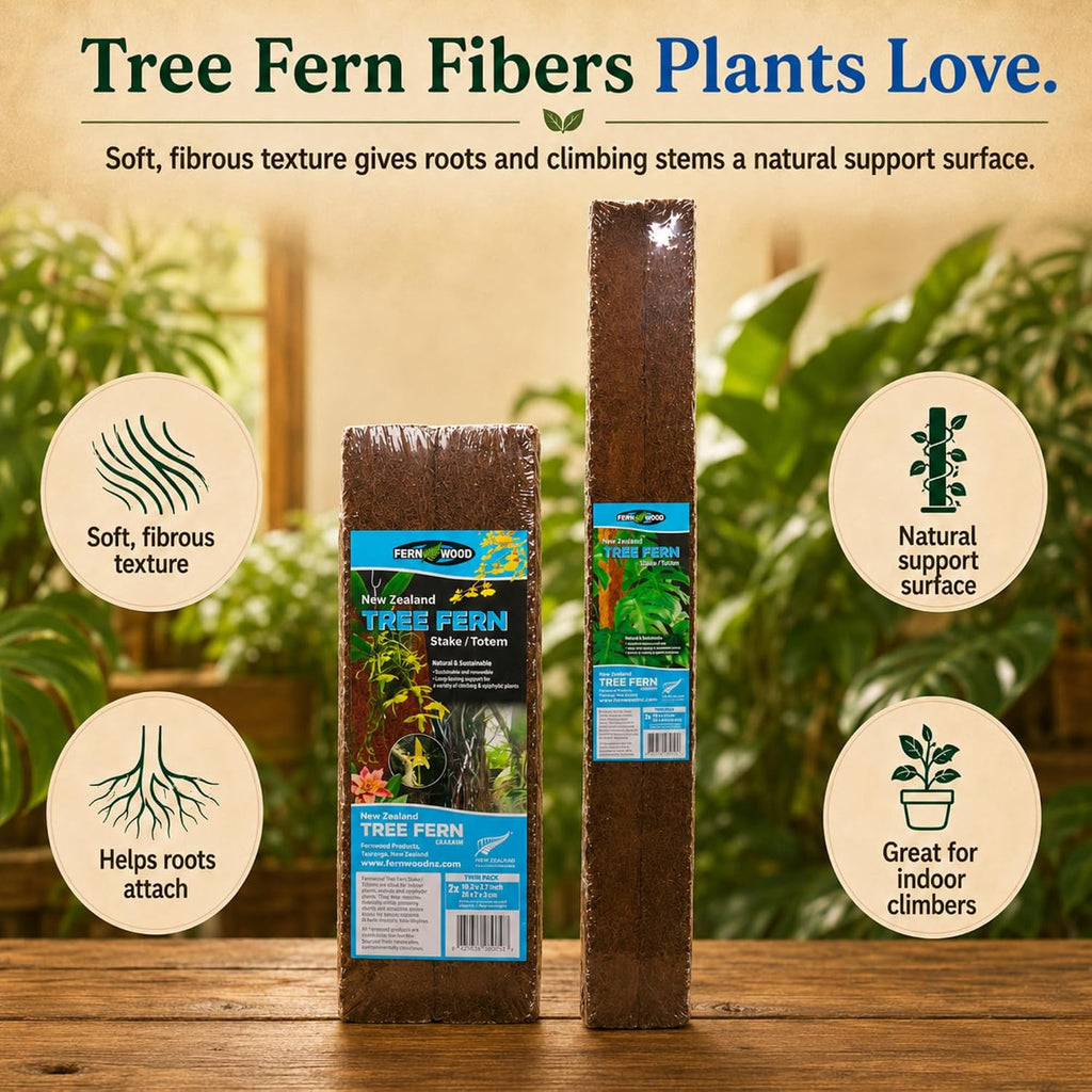 Fernwood Tree Fern Totem Pole Climbing Plant Support - 2 Pack – 19.7x2x2 | For Orchids, Aroids, and Other Climbing
