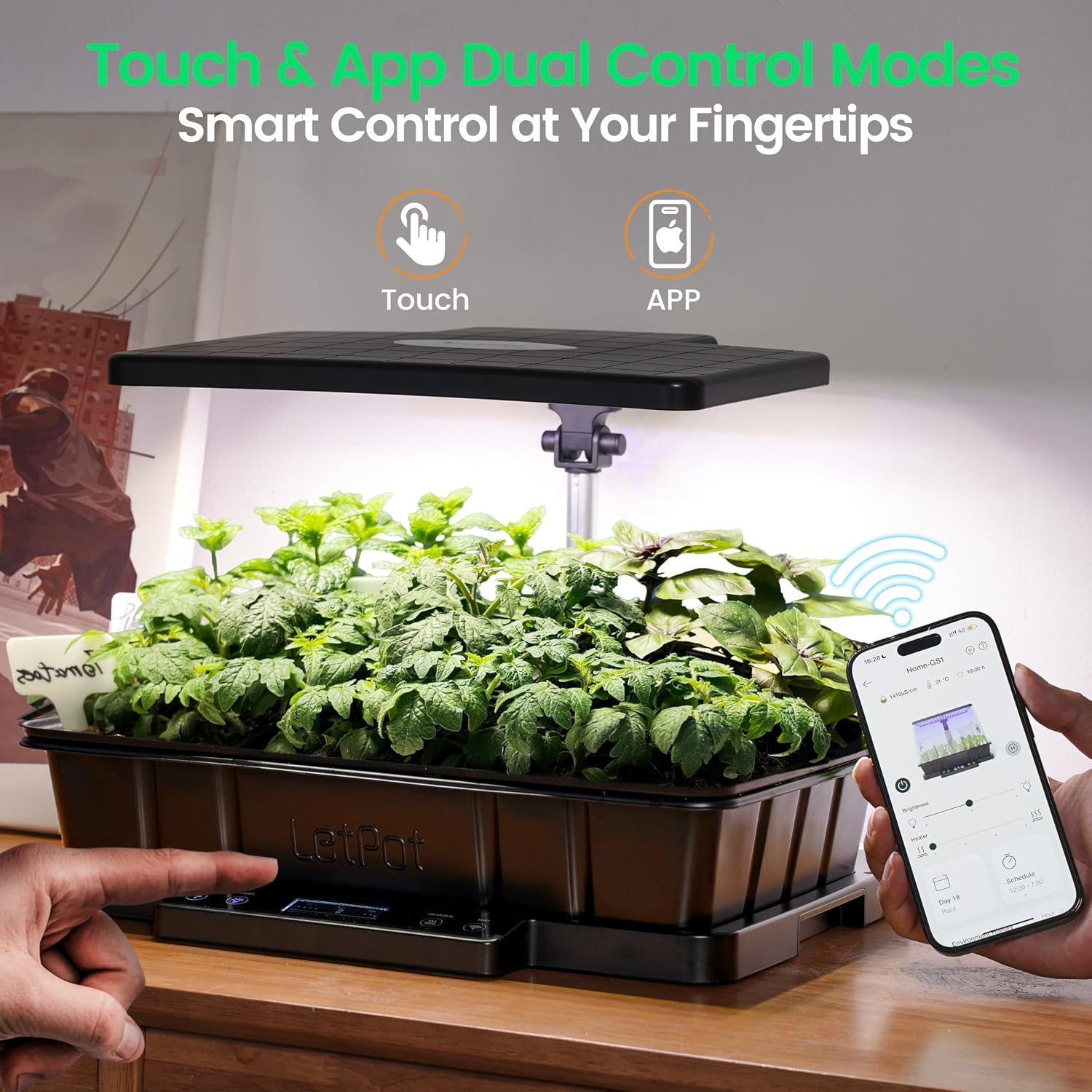 LetPot Smart Seed Starter with Humidity Dome, Germination Kit with Waterproof Seedling Mat, 24W Full Spectrum LED Grow