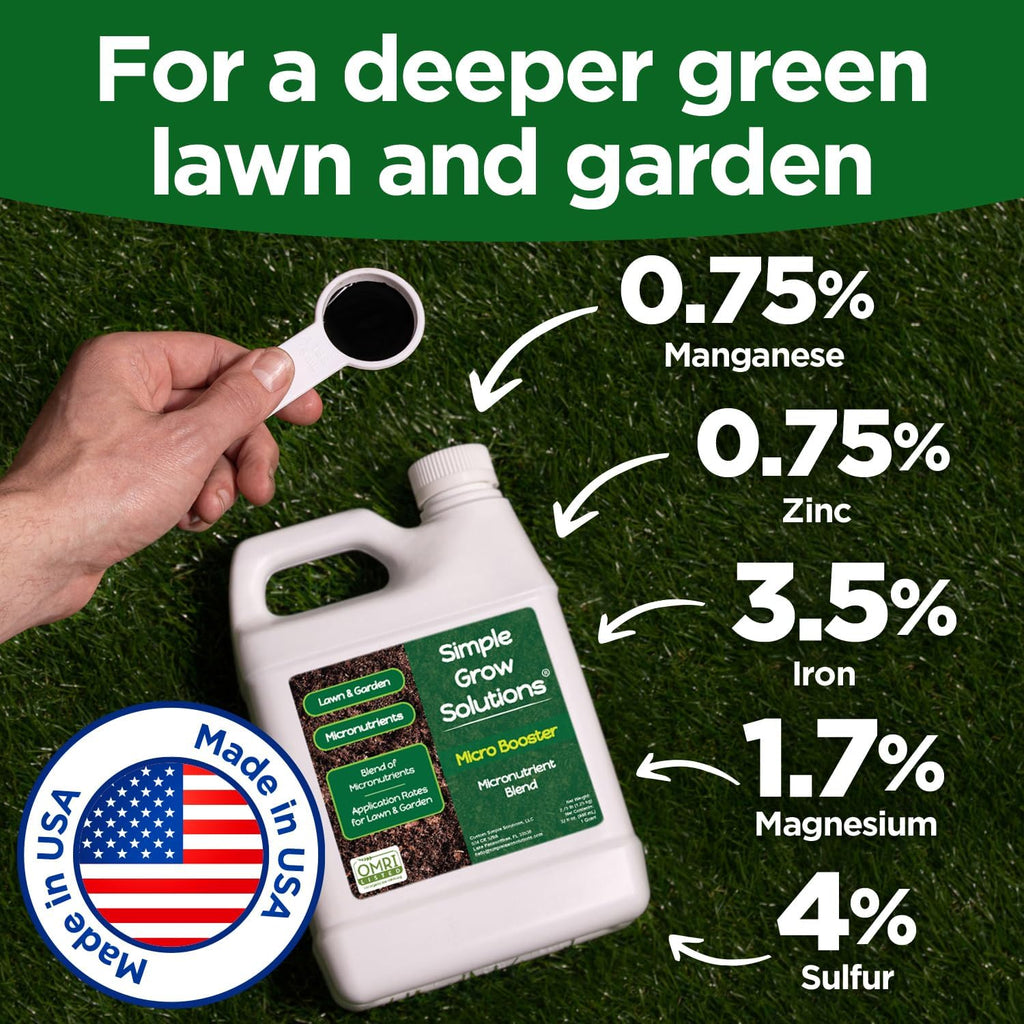 Organic Micronutrient Booster- Complete Plant & Turf Nutrients- Simple Grow Solutions- Garden & Lawn Fertilizer