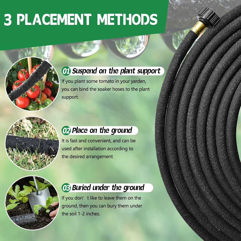 4-Pack Soaker Hose for Garden 10 Ft, Short Soaker Hoses 40 Ft, Rubber Garden Hose for Watering, Heavy Duty Drip