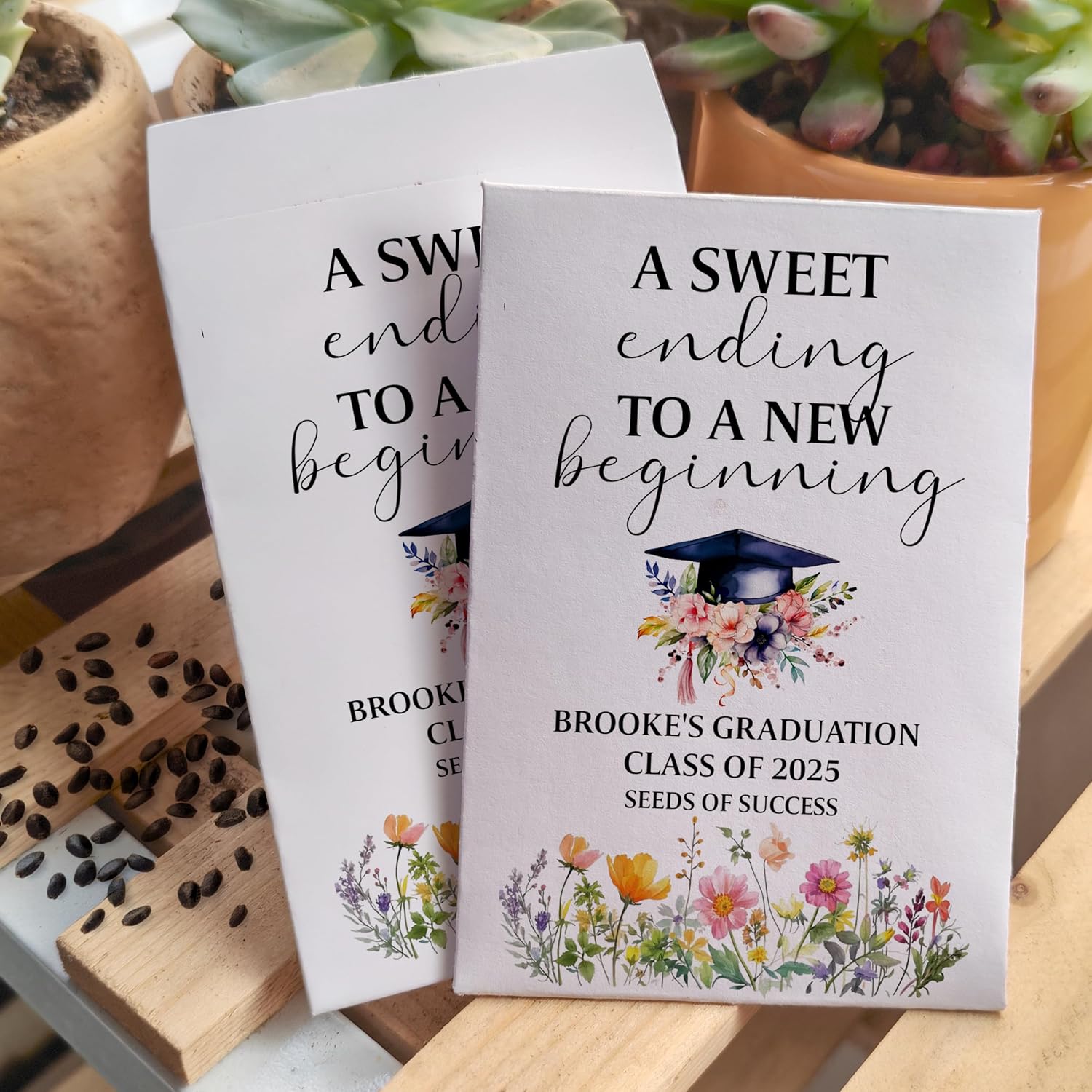 Custom Graduation Seed Packets, Graduation Party Favors, Blooming Future, Class of 2025, Senior 2025 Grad Party