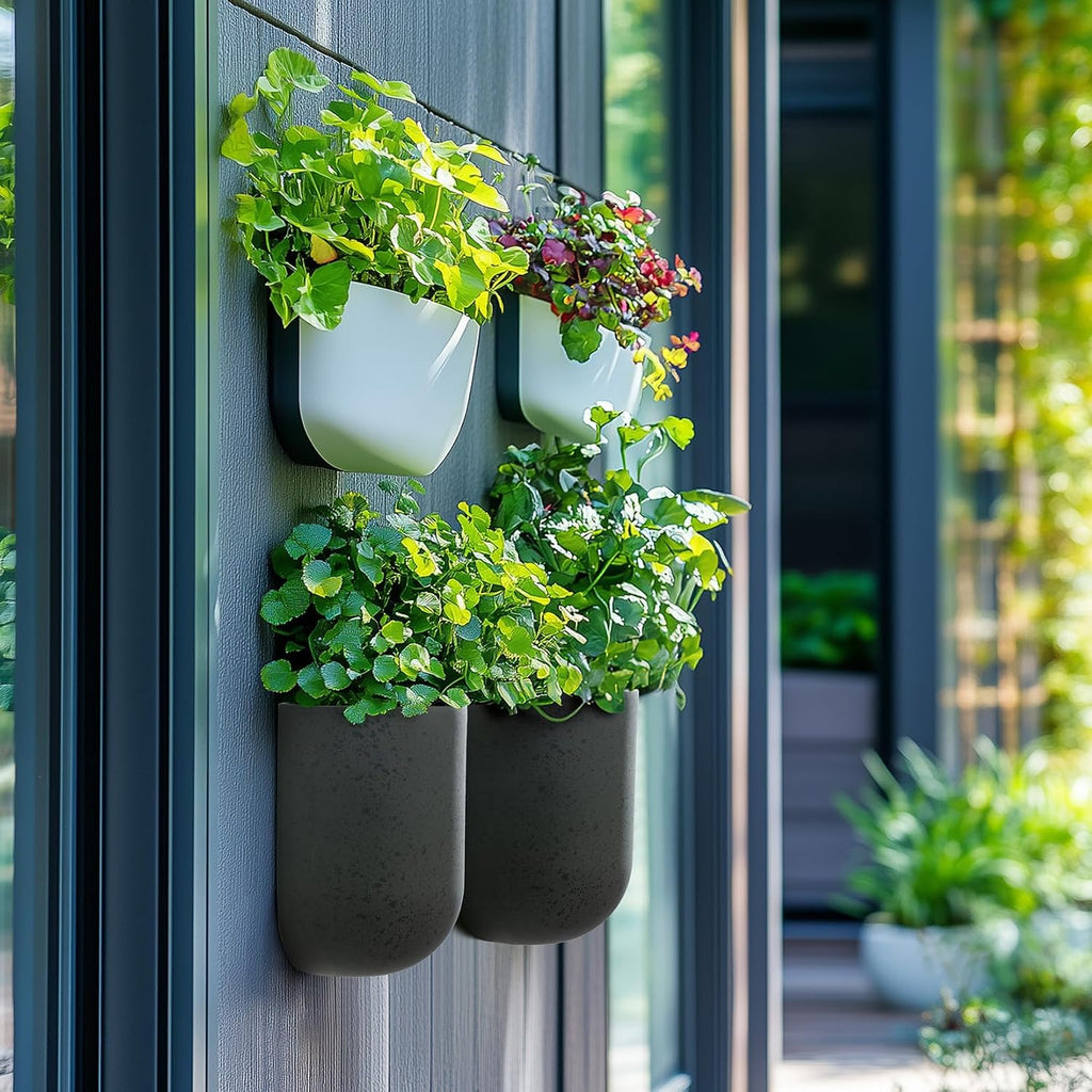 LA Jolie Muse Wall Hanging Planters for Indoor Plants，Hanging Flower Pots for Air Plants Succulent, Set of 2