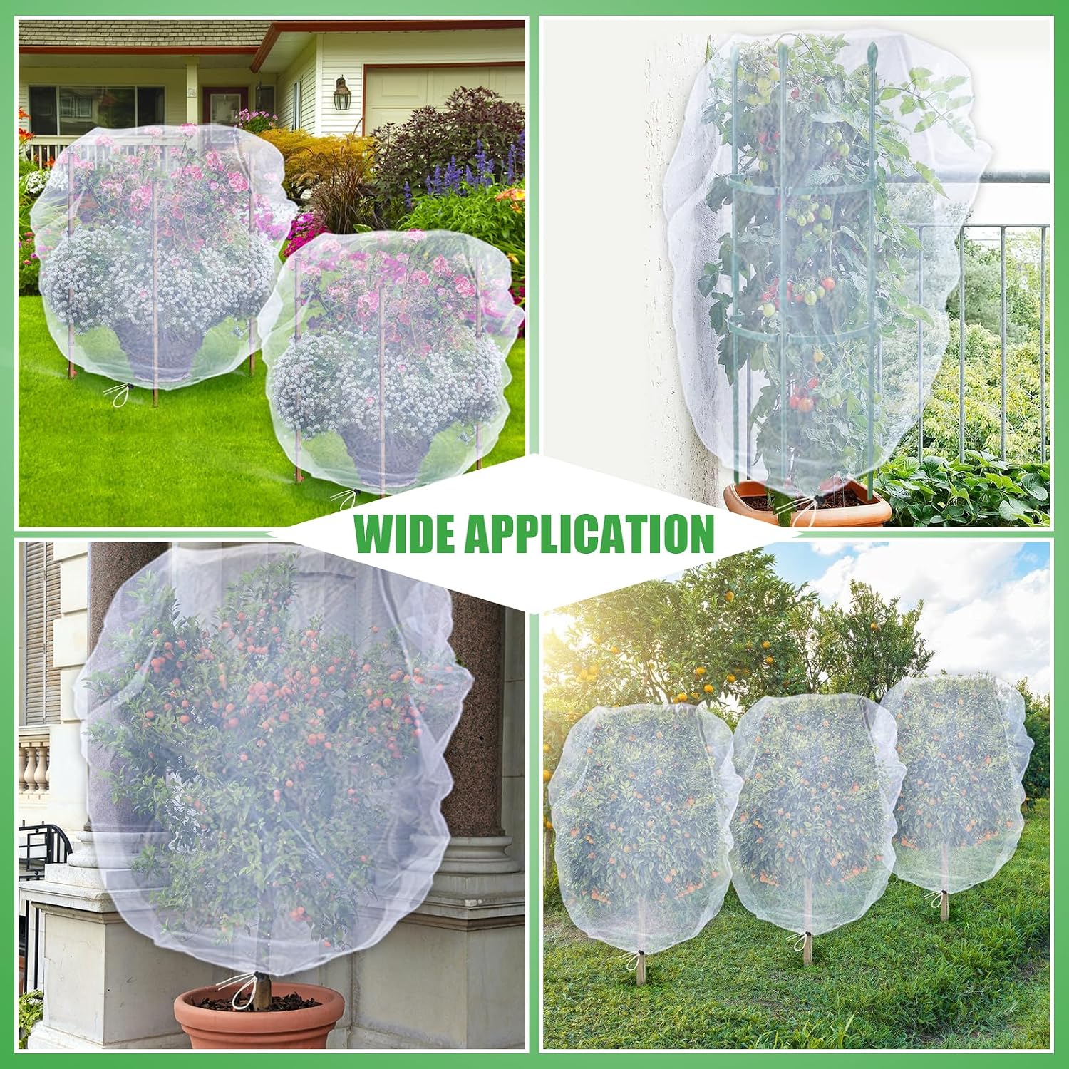 Acostop 6 Pcs 4x5ft Insect Bird Garden Netting for Protecting Plant | Fine Mesh Blueberry Bushes Net Cover with