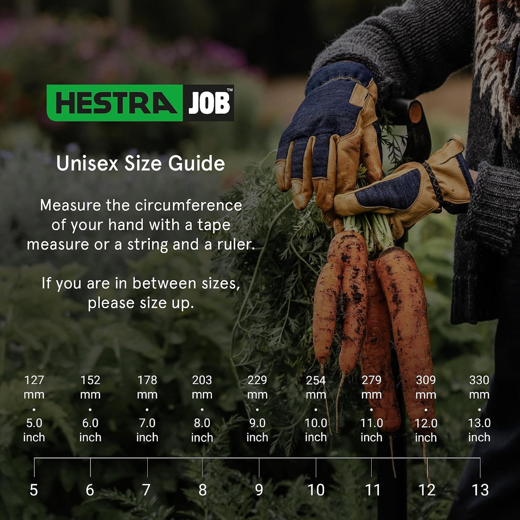 Hestra Job Kobolt Garden Glove, Leather Gardening Gloves for Pruning, Digging, & Outdoor Yard Work for Men & Women