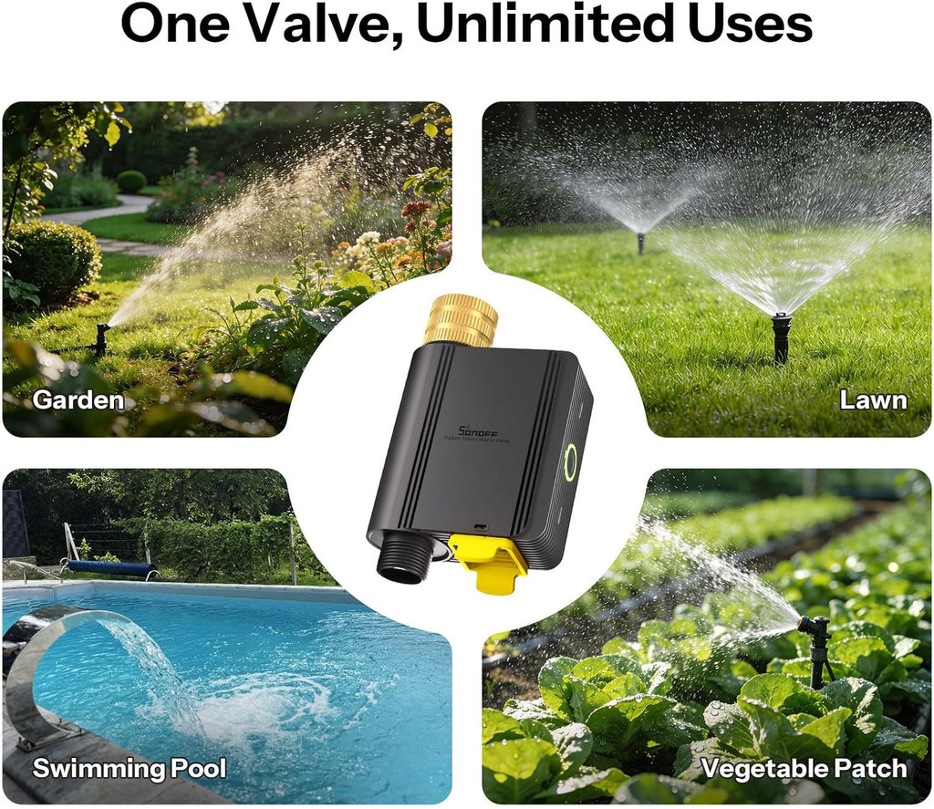 SONOFF SWV-ZNU Hydro ONE Lite Zigbee Smart Sprinkler Timer, Brass Inlet, Weather-Adaptive Scheduling Irrigation for
