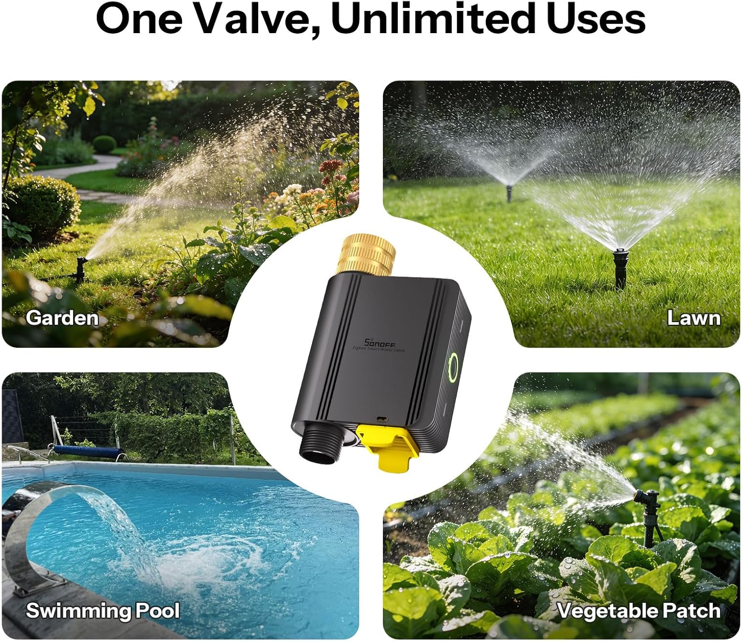 SONOFF SWV-ZNU Hydro ONE Lite Zigbee Smart Sprinkler Timer, Brass Inlet, Weather-Adaptive Scheduling Irrigation for