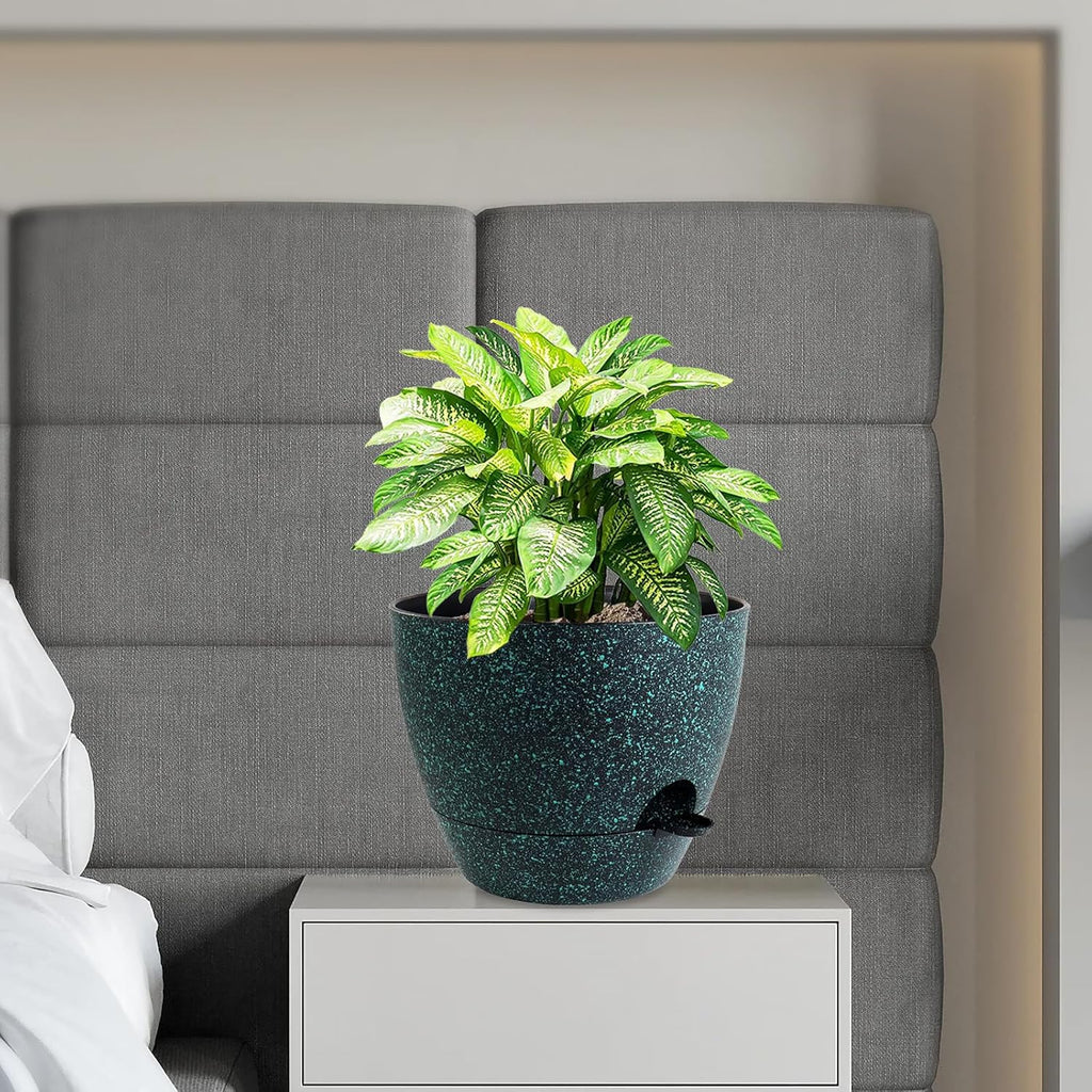WSMKSZ 12 inch Large Self Watering Pots, Planter, Plant Pots with Mesh Drainage Holes for Indoor Outdoor House Plants