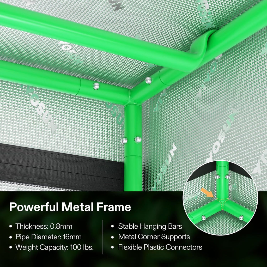 VIVOSUN 2-in-1 4x3 Grow Tent 48"x36"x72" Mylar Clone Chamber Tents | Multi-Chamber Clone Design, 100% Reflective Mylar