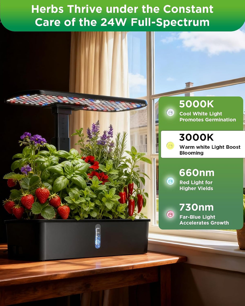 Hydroponics Growing System Kit 12 Pods Indoor Garden, Hydroponic Indoor Herb Garden Kit with Grow Light, Smart in Door