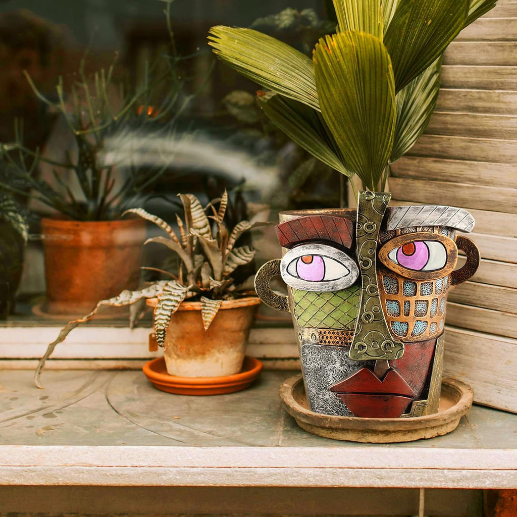 Midogaigai Abstract Face Planter Pots for Indoor Plants&Flowers Home Decor | Adorable, Quirky Face Planter, Funny