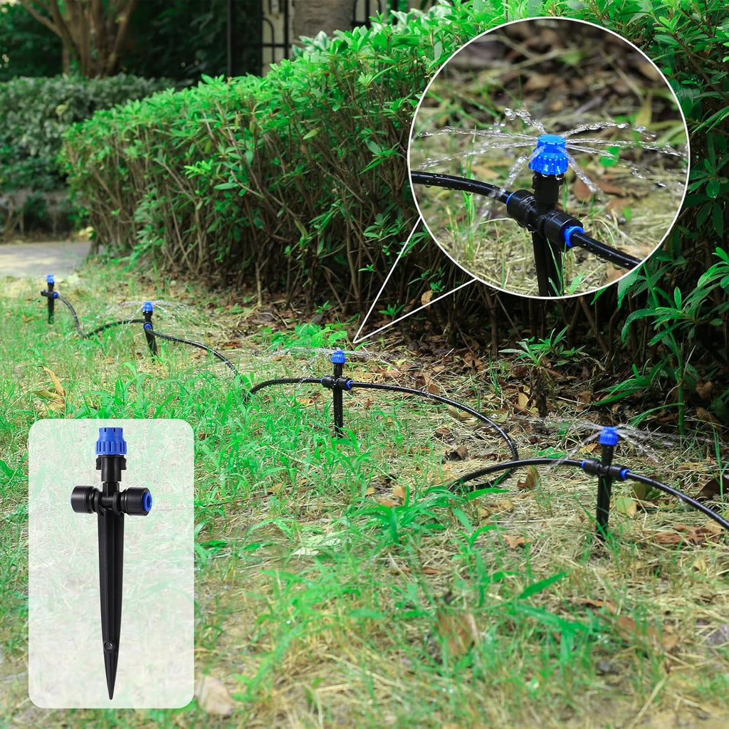 HUISUYTON 36 Pcs Push-to-Fit Drip Irrigation Emitters for 1/4 inch Tubing | Quick-Connect Drip Emitters on 5.8" Sturdy