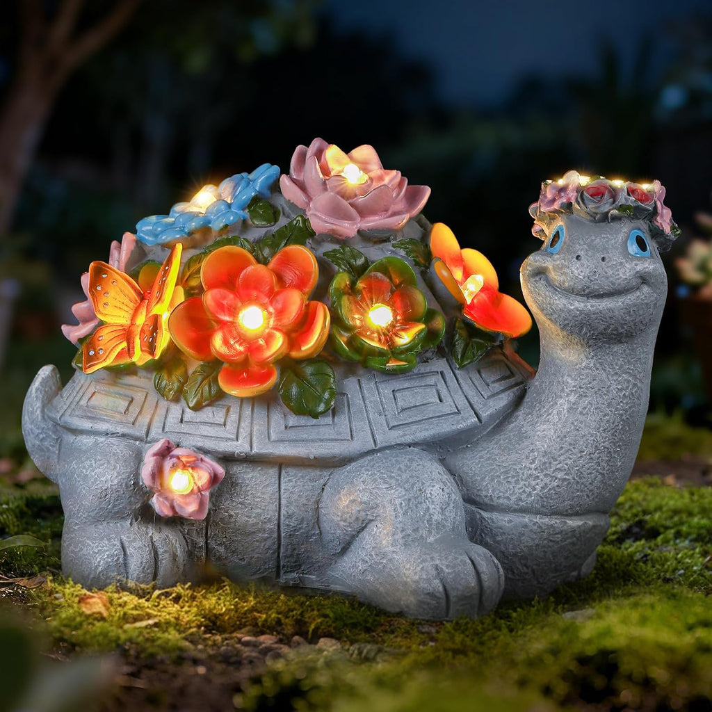 Large Solar Turtle Garden Statue,Outdoor Animal Statues for Garden,Yard,Lawn,Patio,Porch, Balcony, Unique Birthday Gifts for Mom, Women, and Grandma