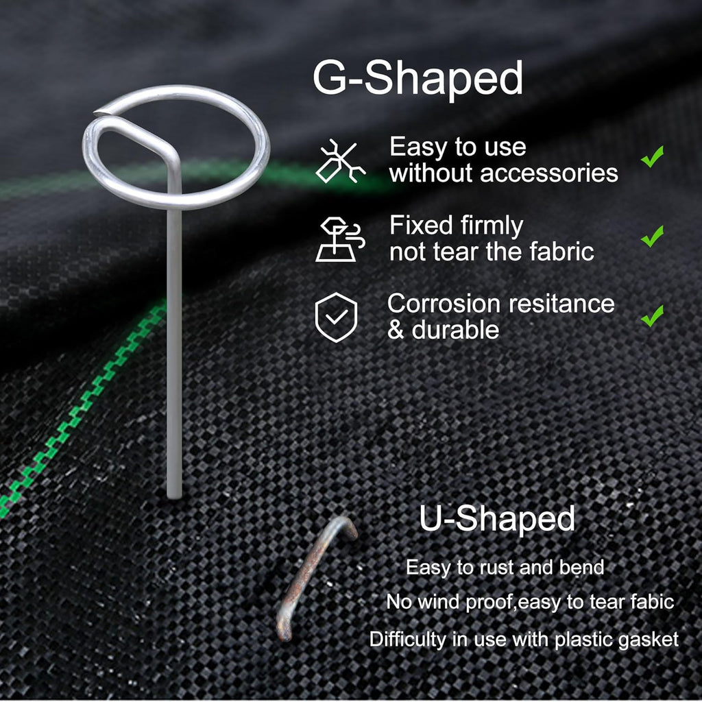 120 Pcs Garden Landscape Staples - 12 Gauge Circle Top Landscape Pins - 6 Inch Galvanized Landscape Pins Garden Stakes