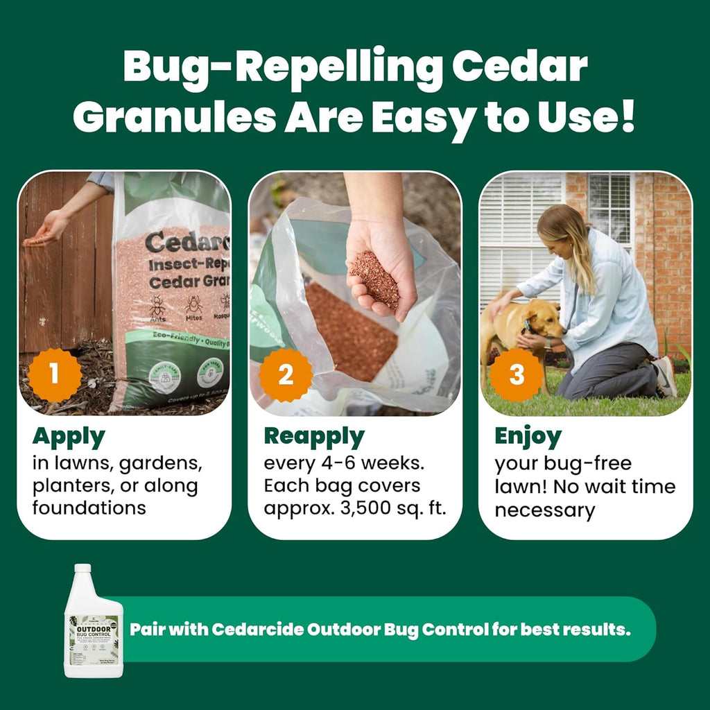 Cedarcide Original Cedar Granules – Cedar Chips for Home & Garden | Repels Ants, Aphids, Spiders, Mosquitos | Smells