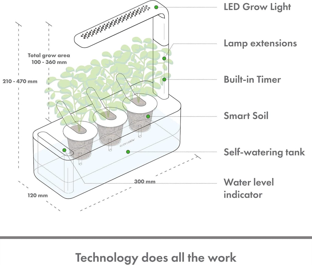 Click & Grow Indoor Herb Garden Kit with Grow Light | Smart Garden for Home Kitchen Windowsill | Easier Than