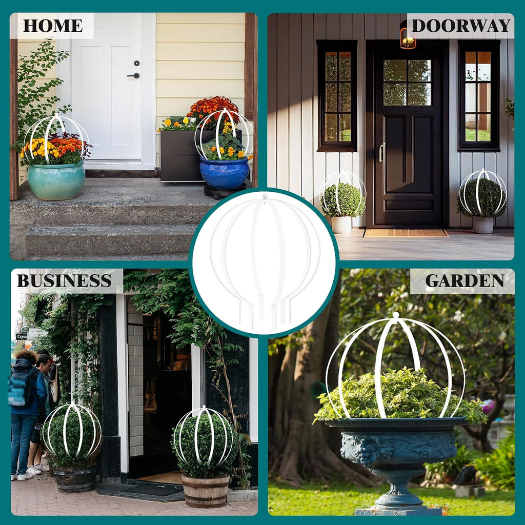 2 Pcs Large Metal Trellis Obelisks Sturdy Round Circle Trellis for Climbing Plant Support Indoor Outdoor Potted Vines