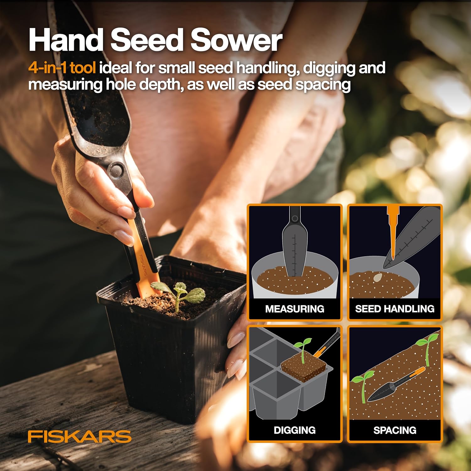 Fiskars 6-Piece Vegetable Gardening Essentials Tool Set w/Garden Shears