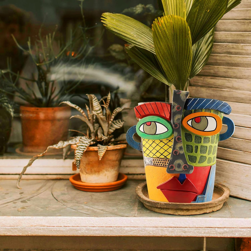 Midogaigai Abstract Face Planter Pots for Indoor Plants&Flowers Home Decor | Adorable, Quirky Face Planter, Funny