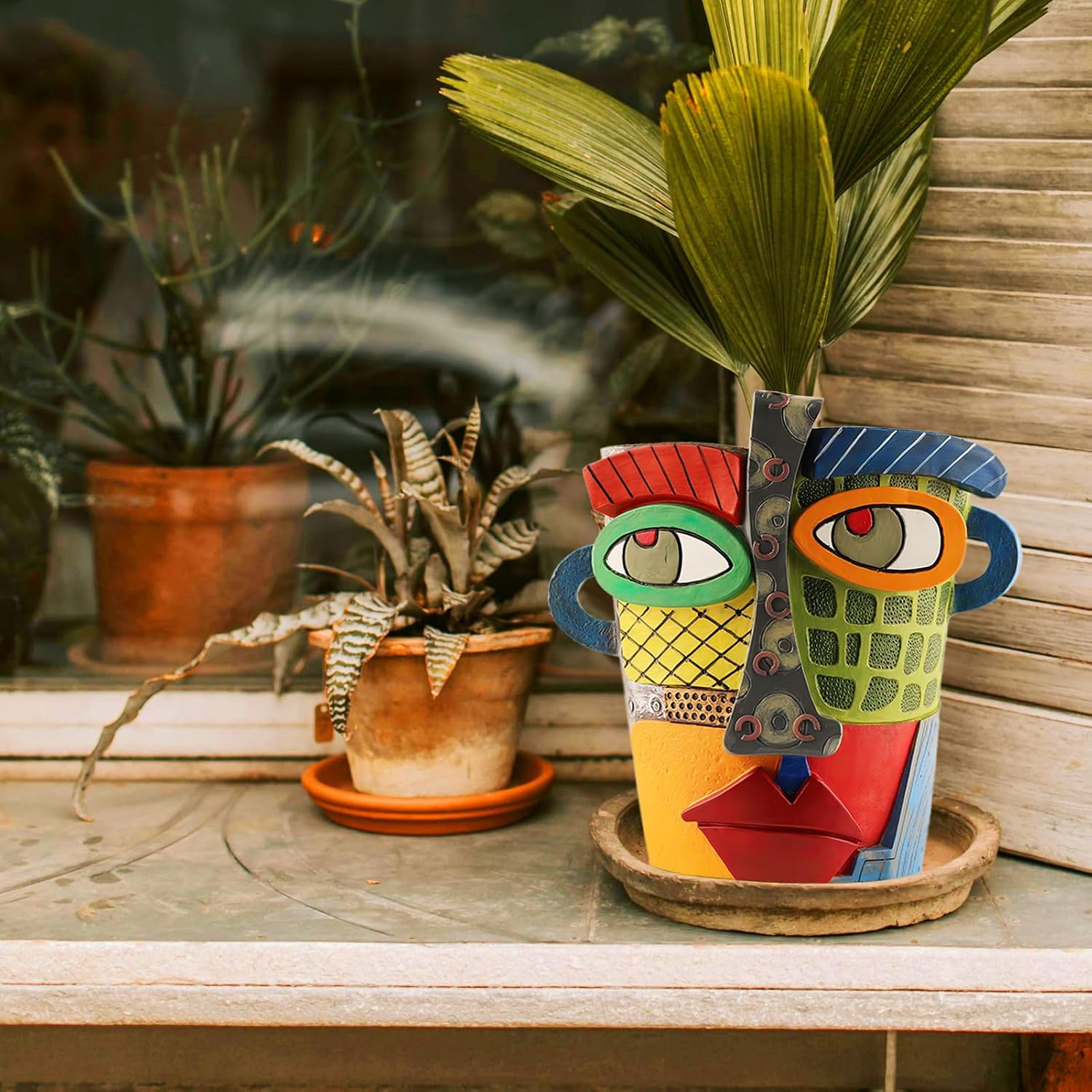 Midogaigai Abstract Face Planter Pots for Indoor Plants&Flowers Home Decor | Adorable, Quirky Face Planter, Funny
