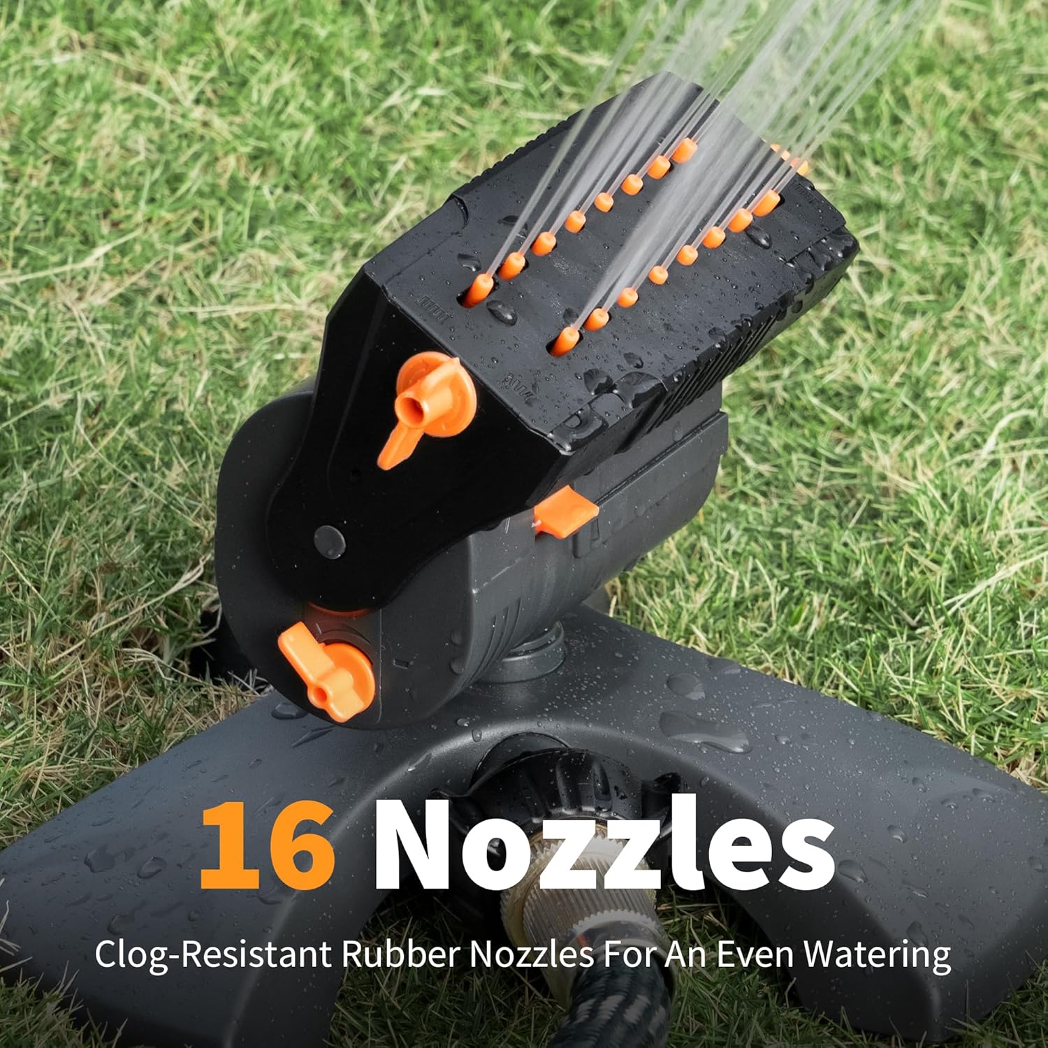 Diivoo Mini Turbo Oscillating Water Sprinklers for Yard, Garden Sprinkler with Large Base, Adjustable Width, Range and