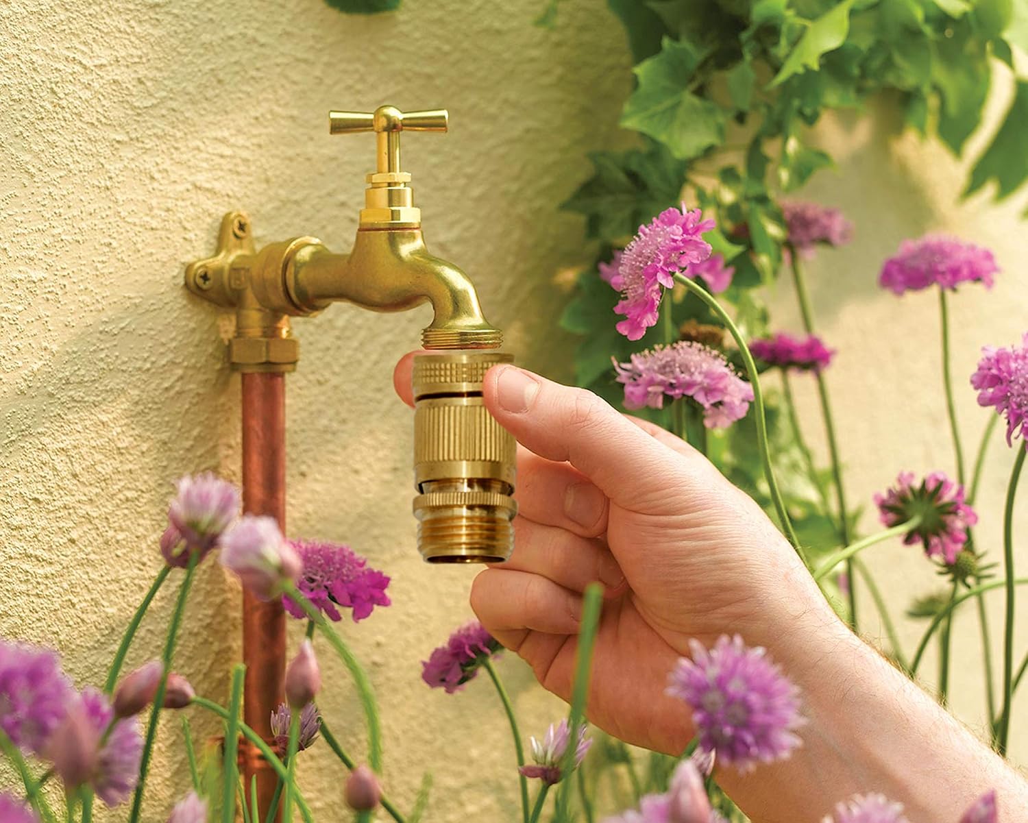 Garden Hose Quick Connect Solid Brass Quick Connector 3/4 inch GHT (4 Sets)