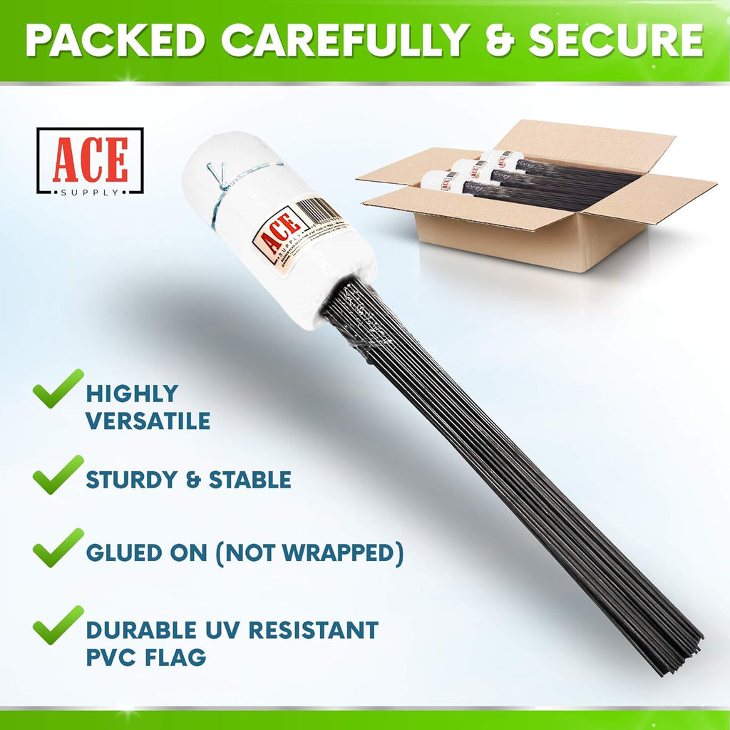 White Marking Flags 100 Pack - 4x5x30 Inch White Flags for Yard - Markers For Lawn, Irrigation, Landscaping, Survey &