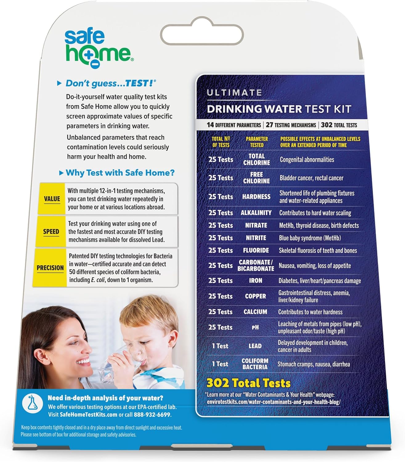 Safe Home® 14-in-1 DIY Ultimate Drinking Water Test Kit – Includes The Selling Lead & Bacteria Test Kits + 12