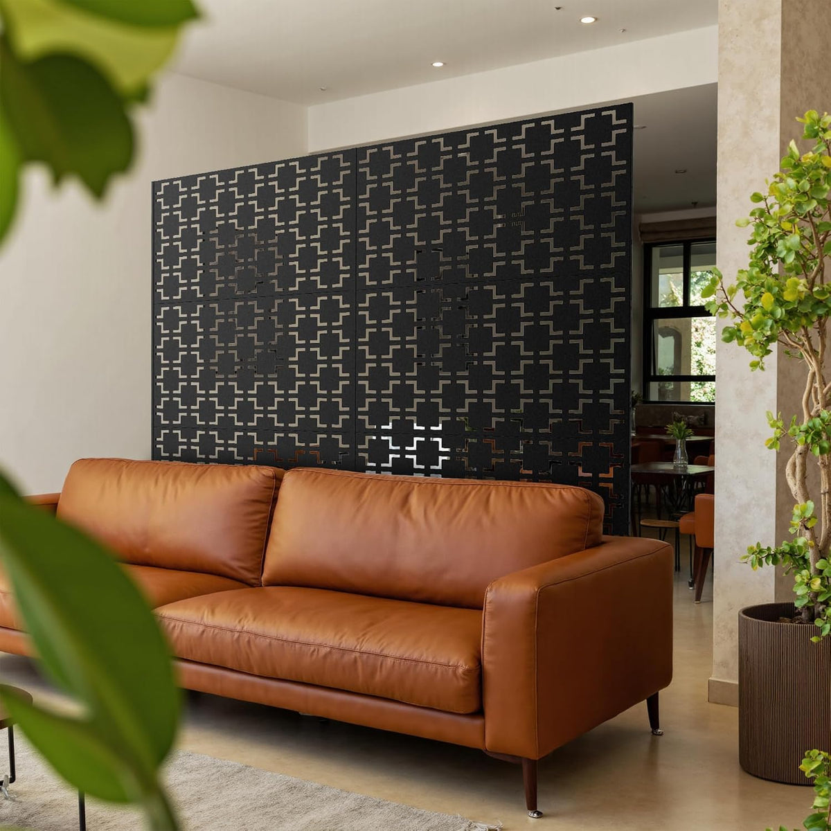 GarveeLife Metal Privacy Screen 72" h x 47" w, Outdoor Privacy Screens and Panels, Freestanding Decorative Fence for