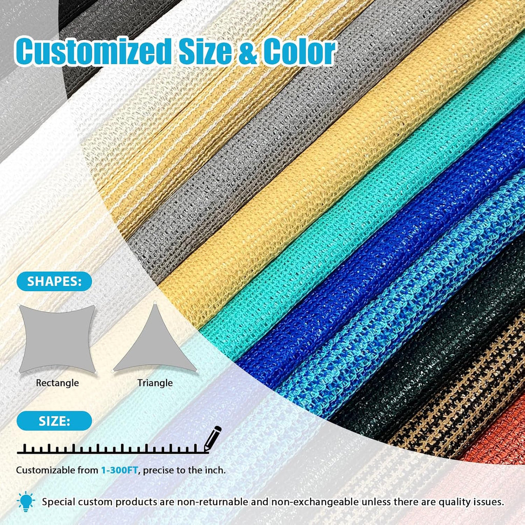 Amagenix Sun Shade Sail 12'X16' Curved Edge Outdoor Shade Canopy Sand Breathable 95% UV Block Shade Cloth for Patio