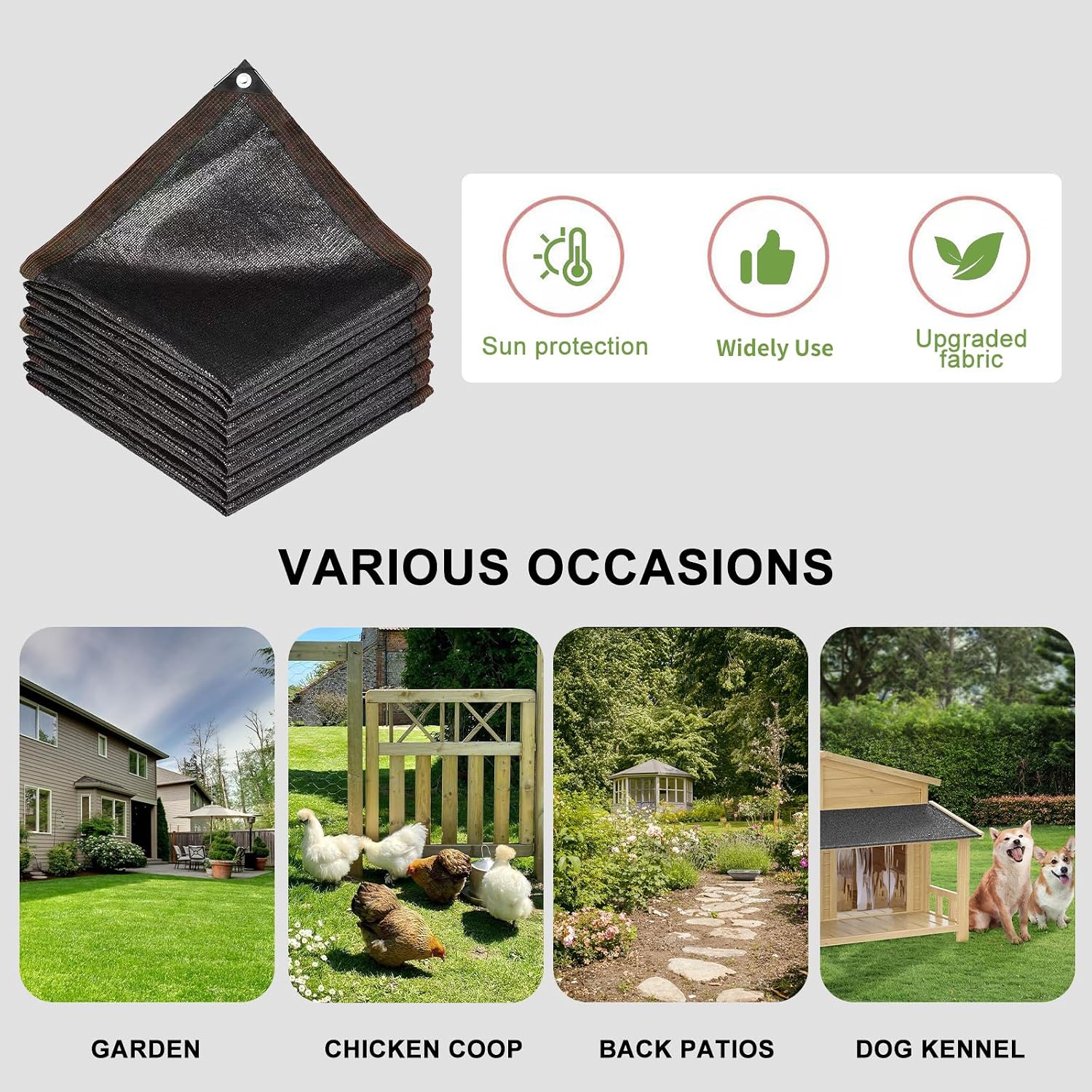 10Ft x 20Ft 40% Shade Cloth Greenhouse Tarp Mesh with Grommets for Plants | 40% UV Block, Tear-Resistant HDPE