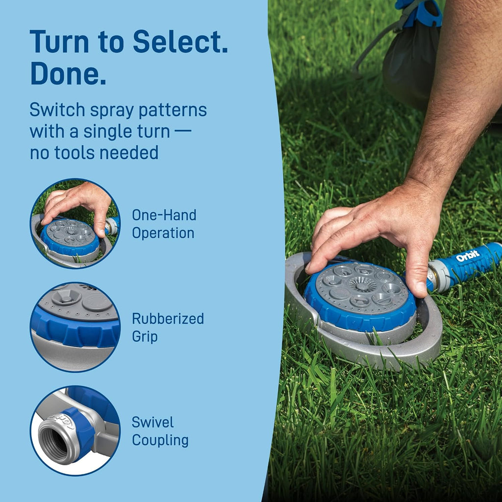 Orbit Elevated Metal 8-Pattern Turret Sprinkler, 28252