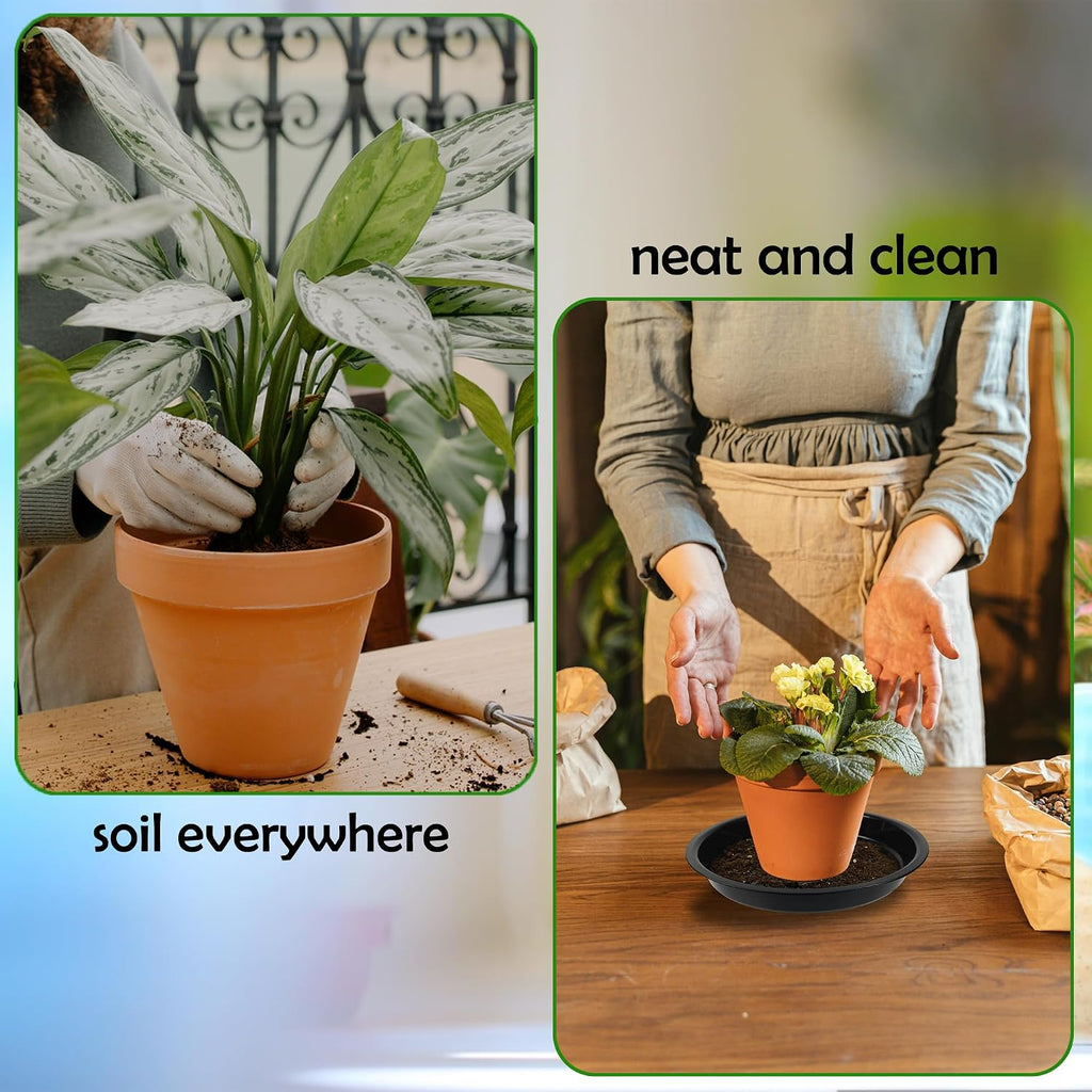 8 Pack 18 Inch Round Plant Saucers for Less 16 Inch Pot Indoors Outdoors Plant Trays for Pots Planter Saucer Plastic