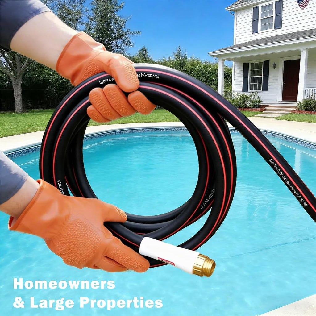 YASQA 100FT Extra Long Heavy Duty Garden & Water Hose - Commercial Grade for Homeowners & Large Properties, Kink-Free