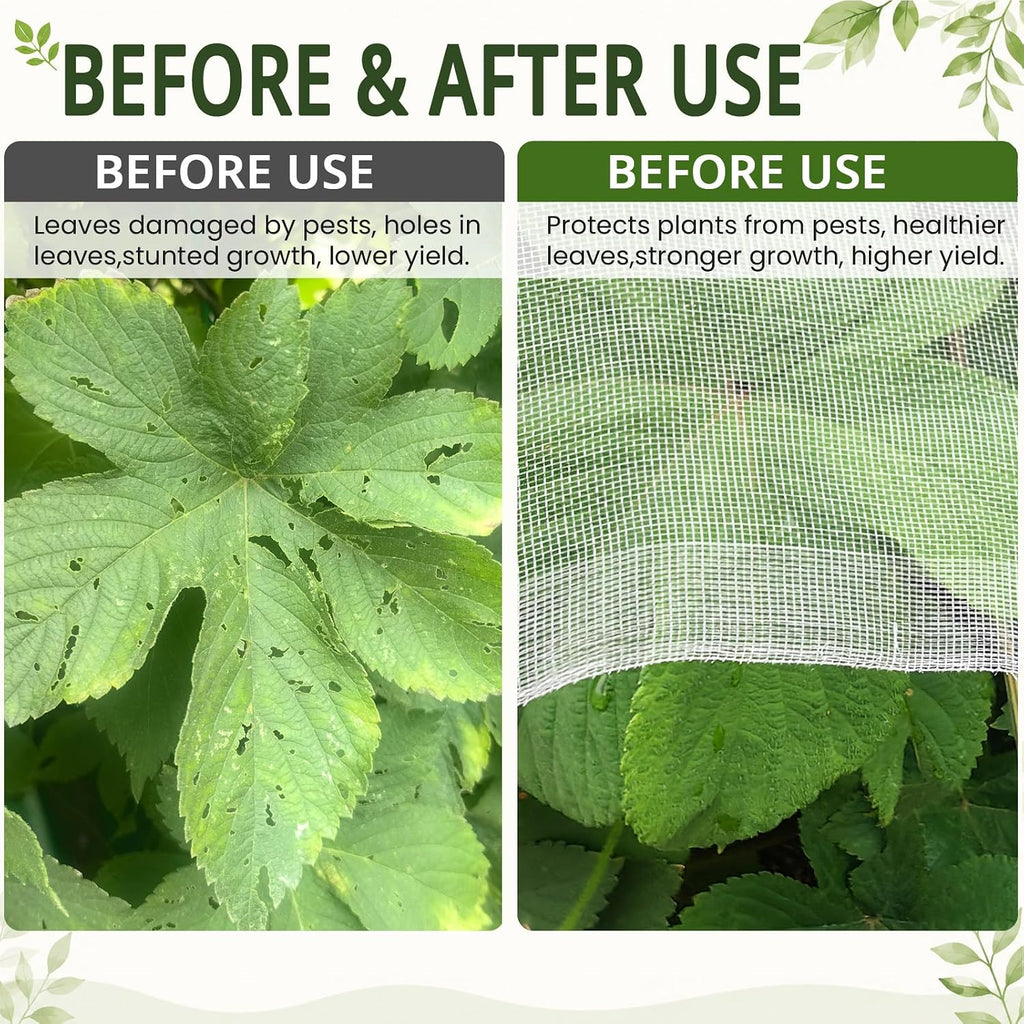 16x25Ft Garden Netting, Fine Mesh Insect Netting for Plant Protection | Mosquito Bug Bird Barrier Mesh Cover Insect