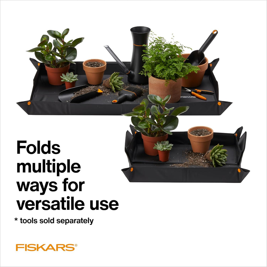 Fiskars 32.5" x 17.5" Large Repotting Mat for Indoor Garden Transplanting | Soil Mess Control, Foldable and Water