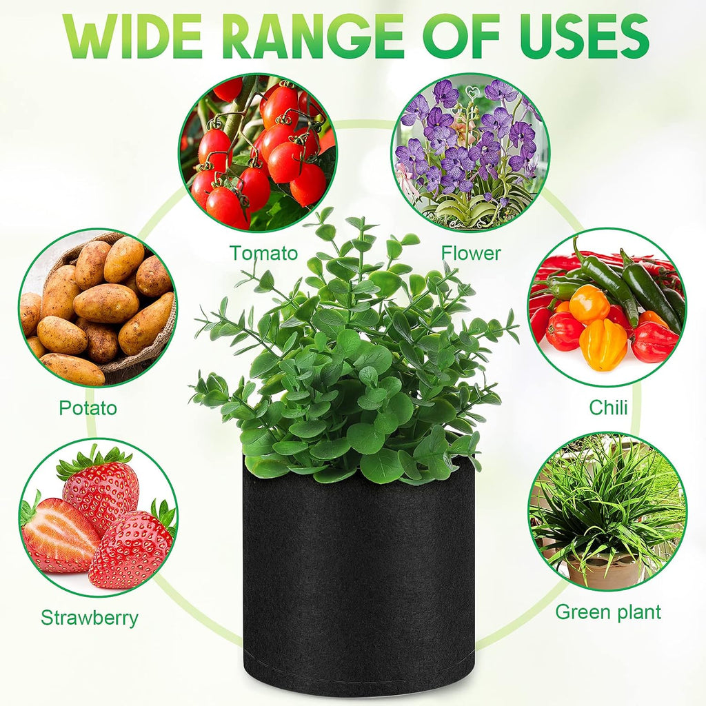 Nuanchu 50 Packs Grow Bags Small Aeration Fabric Pots Nonwoven Garden Bags Grow Pots Planter with 50 Pcs Plant Labels