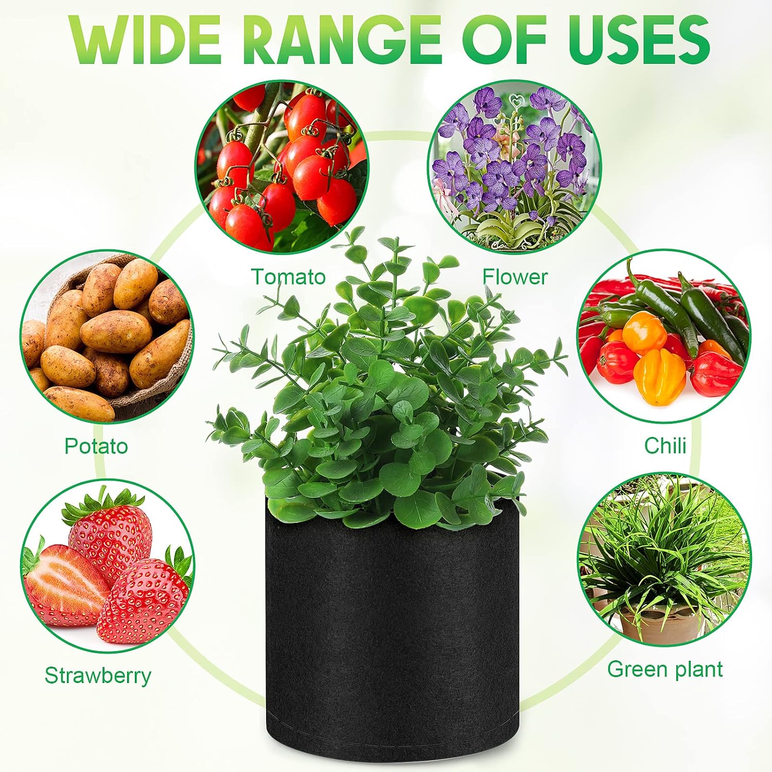 Nuanchu 50 Packs Grow Bags Small Aeration Fabric Pots Nonwoven Garden Bags Grow Pots Planter with 50 Pcs Plant Labels