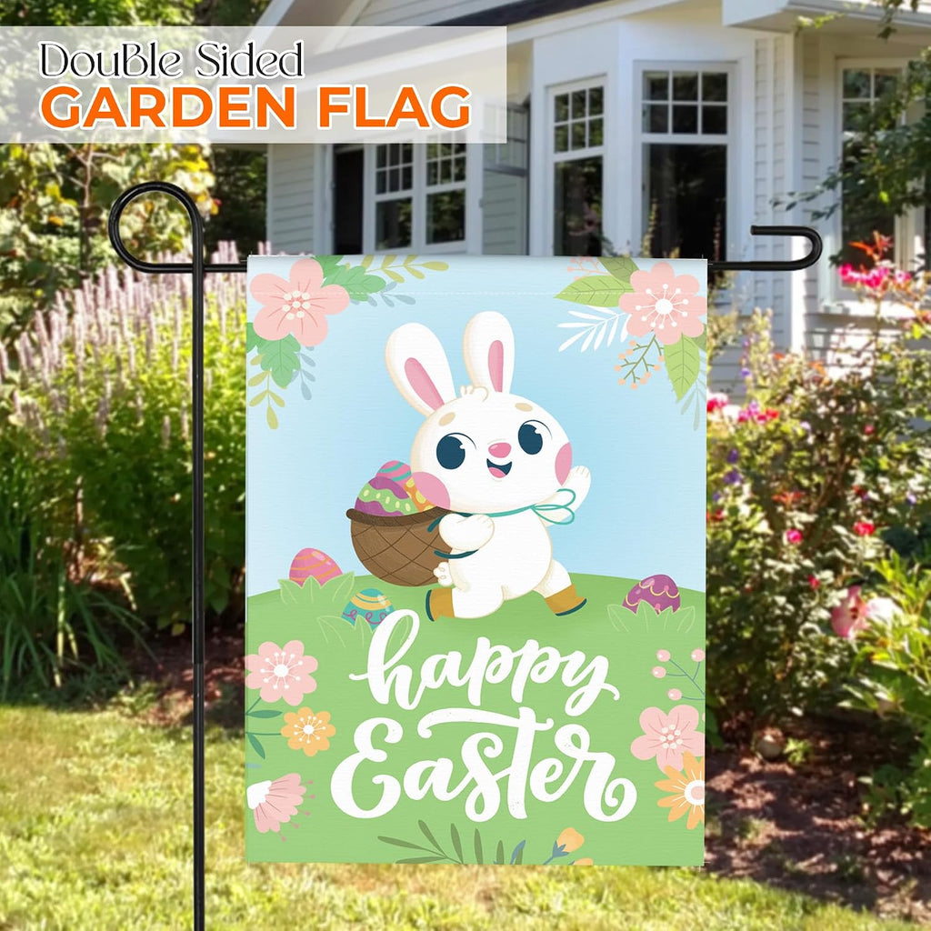 Double Sided Seasonal Garden Flags Set of 12-12x18 inch Yard Flags for Outside with Stand & Holder | Weather Resistant