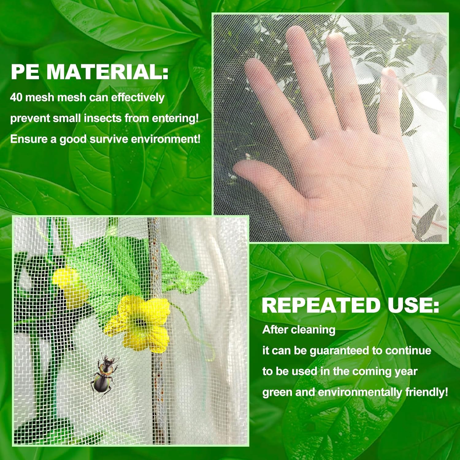2Pcs Large Bird Barrier Netting Mesh, 7.9 * 6 FT Garden Netting | Garden Netting with Zipper and Drawcord, Fruit Tree