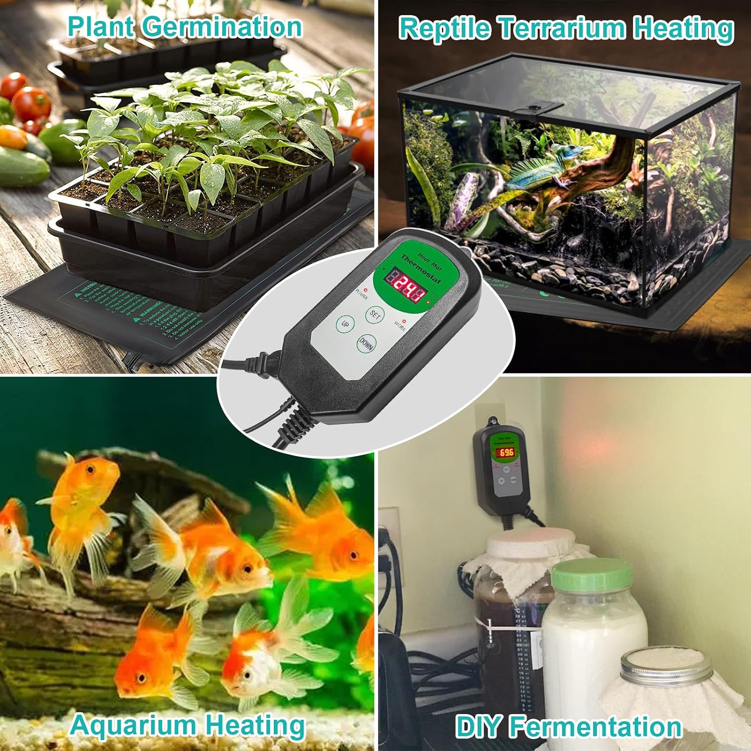 Seedling Heat Mat 8 Pack, 10" x 20.75" MET-Certified Warm Hydroponic Heating Pad, Waterproof Warm Hydroponic Plant