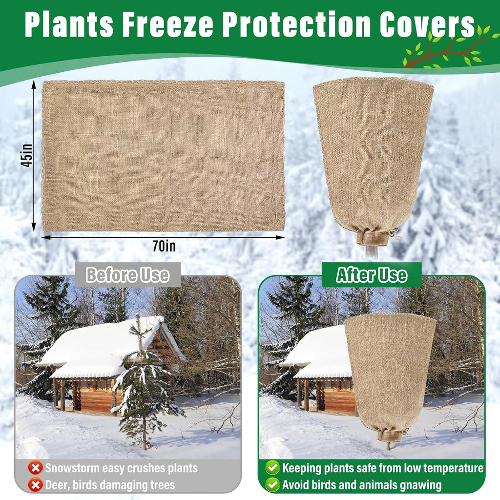 Riare 4 Packs 45 × 70 Inch Large Winter Plant Cover Bags with Drawstring