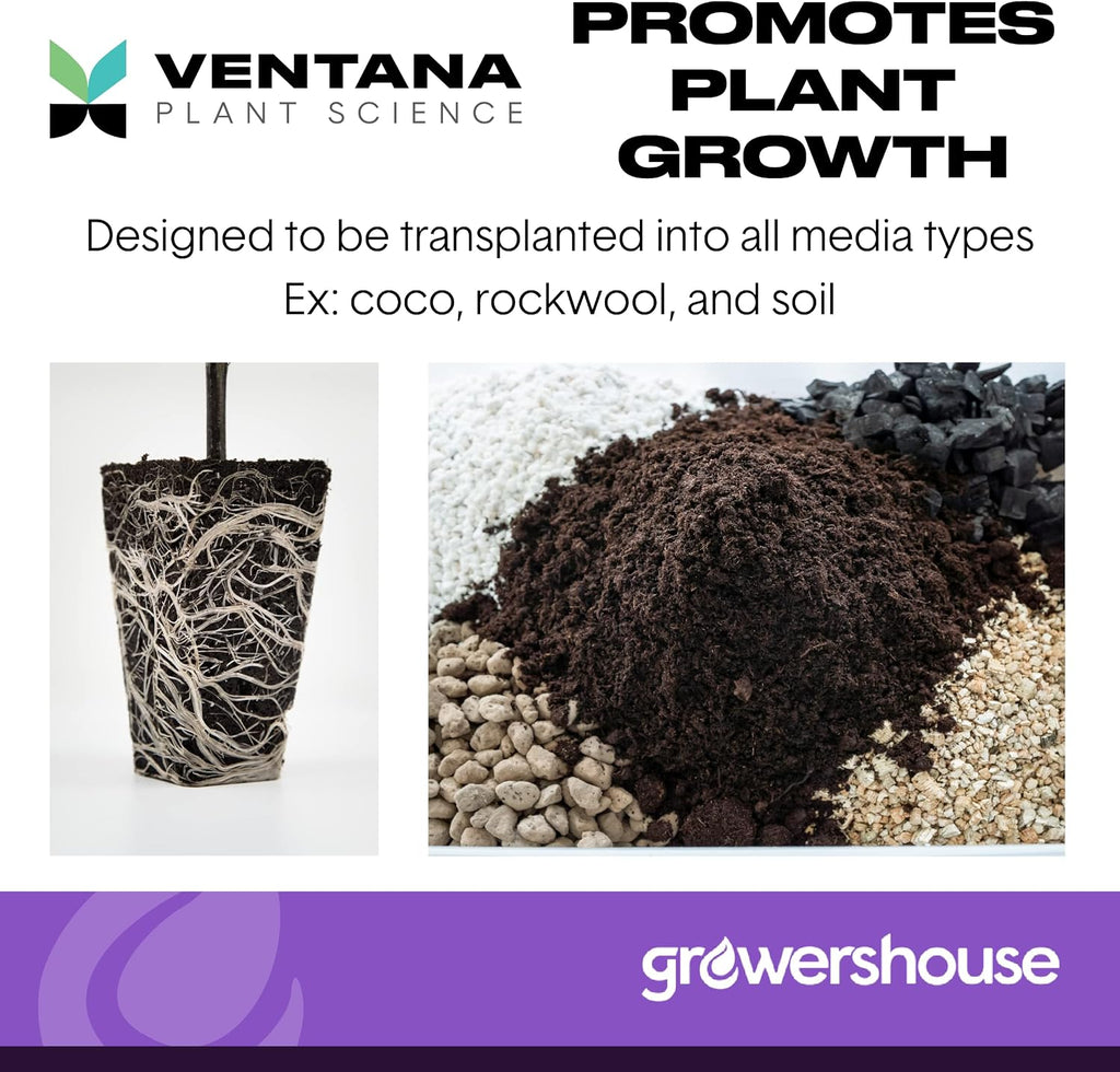 VPS OrganiPlug Hydroponic Seed Starter Plugs, 100 Pack, Rapid Root Planting Pods for Seedling, Clone, Cutting, Promotes