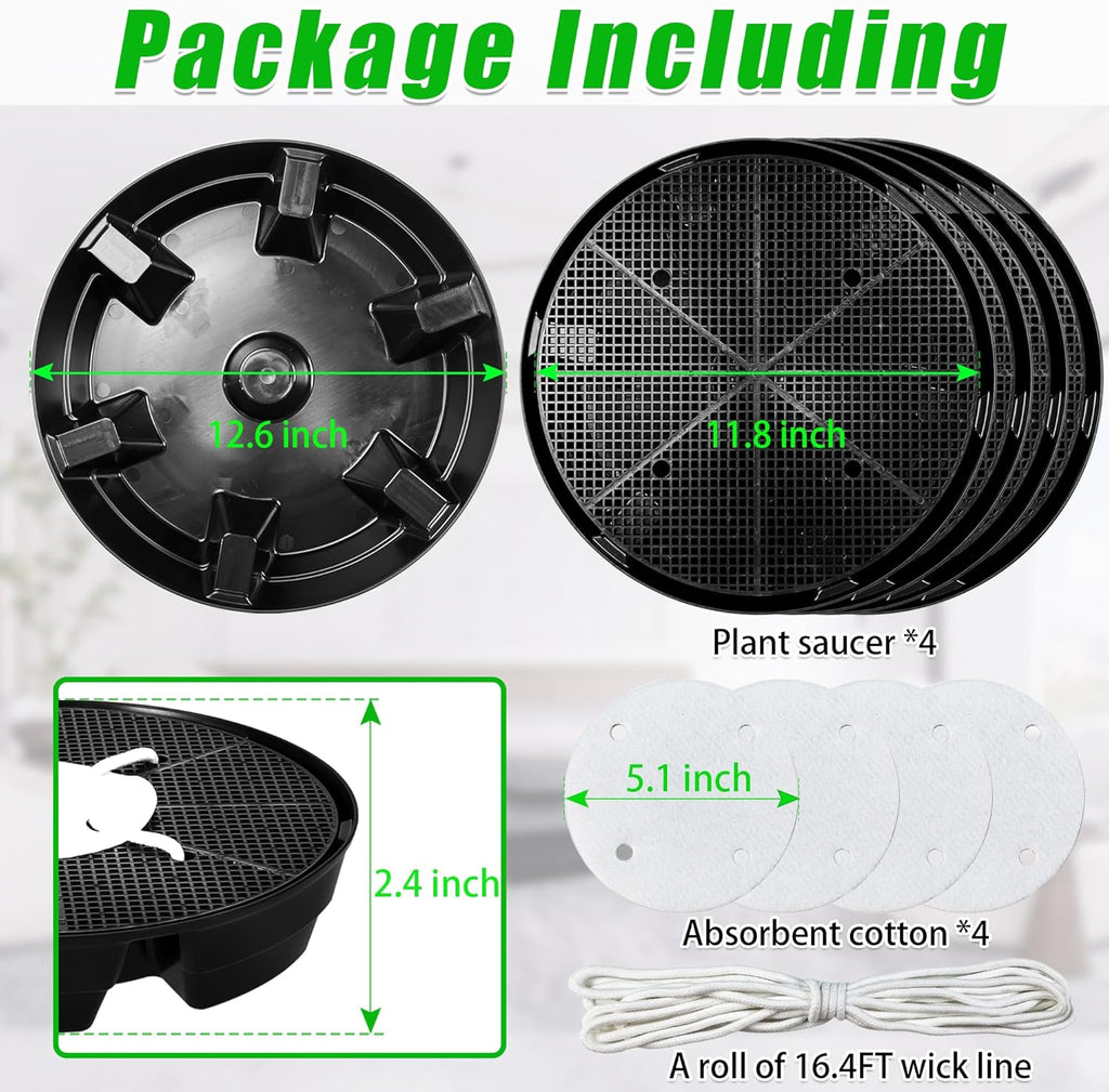Self-Watering Fabric Pots Base for Indoor Plants, Auto Watering Saucers | Set of 4, Auto Pots for 5 Gallon Grow Bags