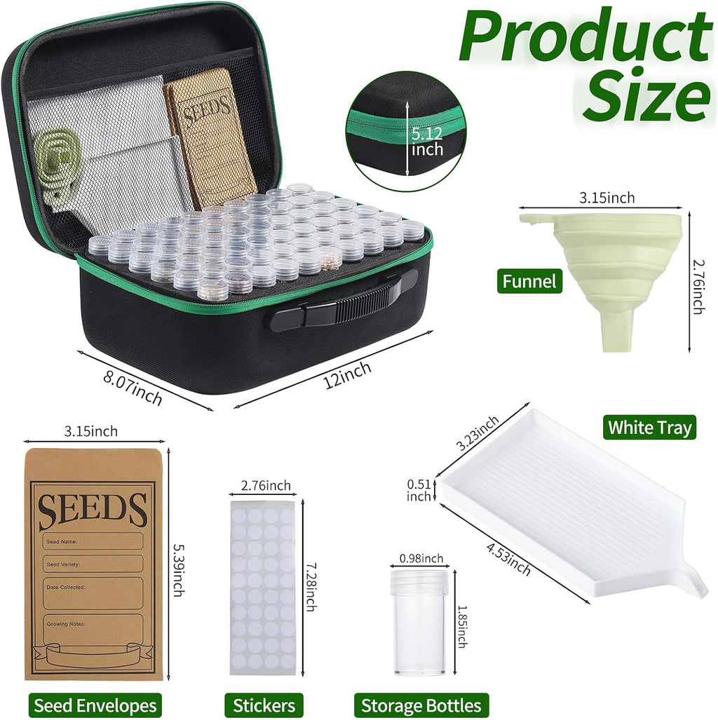 Seed Storage Box, Portable Seed Saving Box, Sturdy Seed Organizer Kit Seed Envelopes Funnel Label, Seed Container for