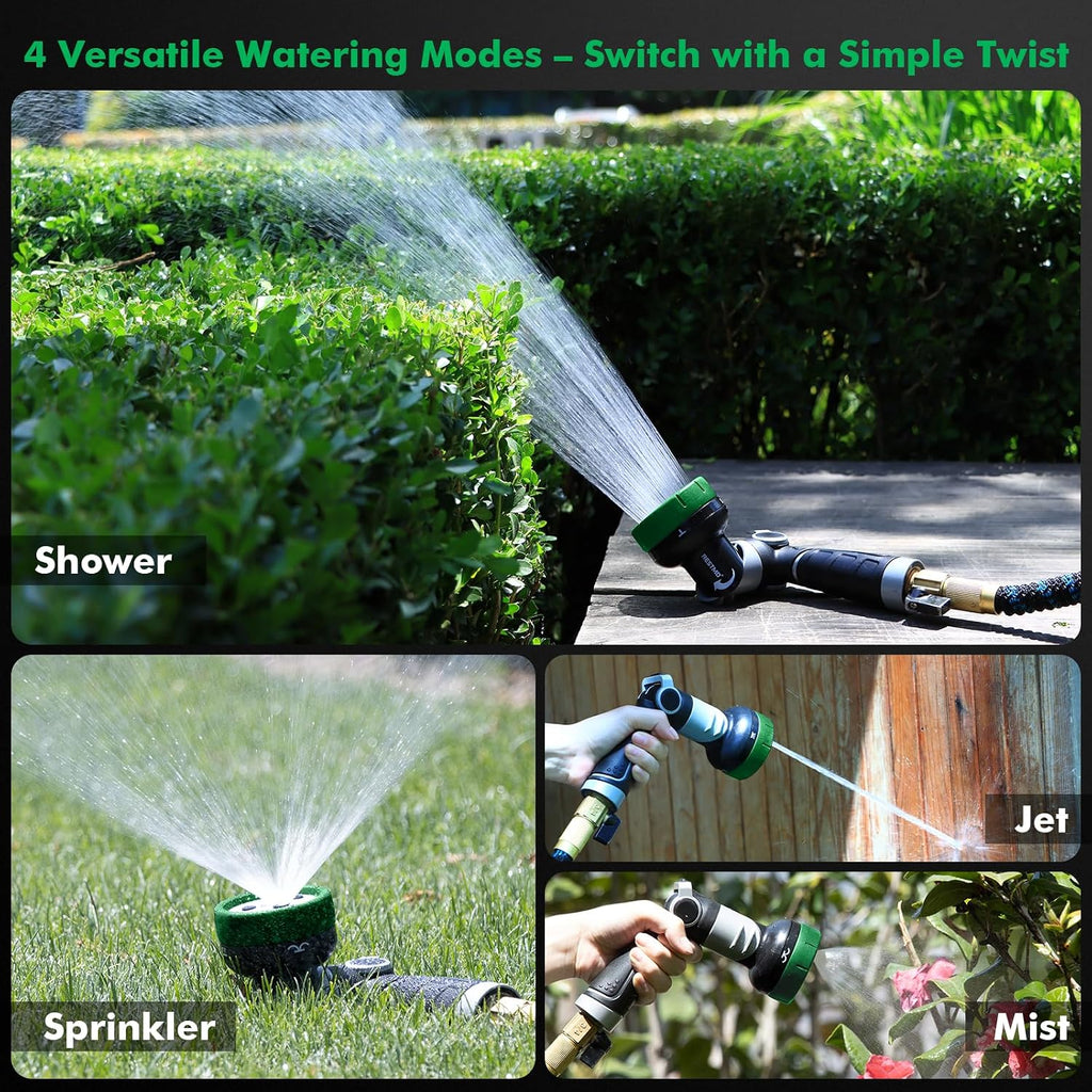 RESTMO Heavy Duty Garden Hose Nozzle, Multi-Angle Hose Spray Nozzle | 4 Adjustable Spray Patterns, Garden Hose Sprayer