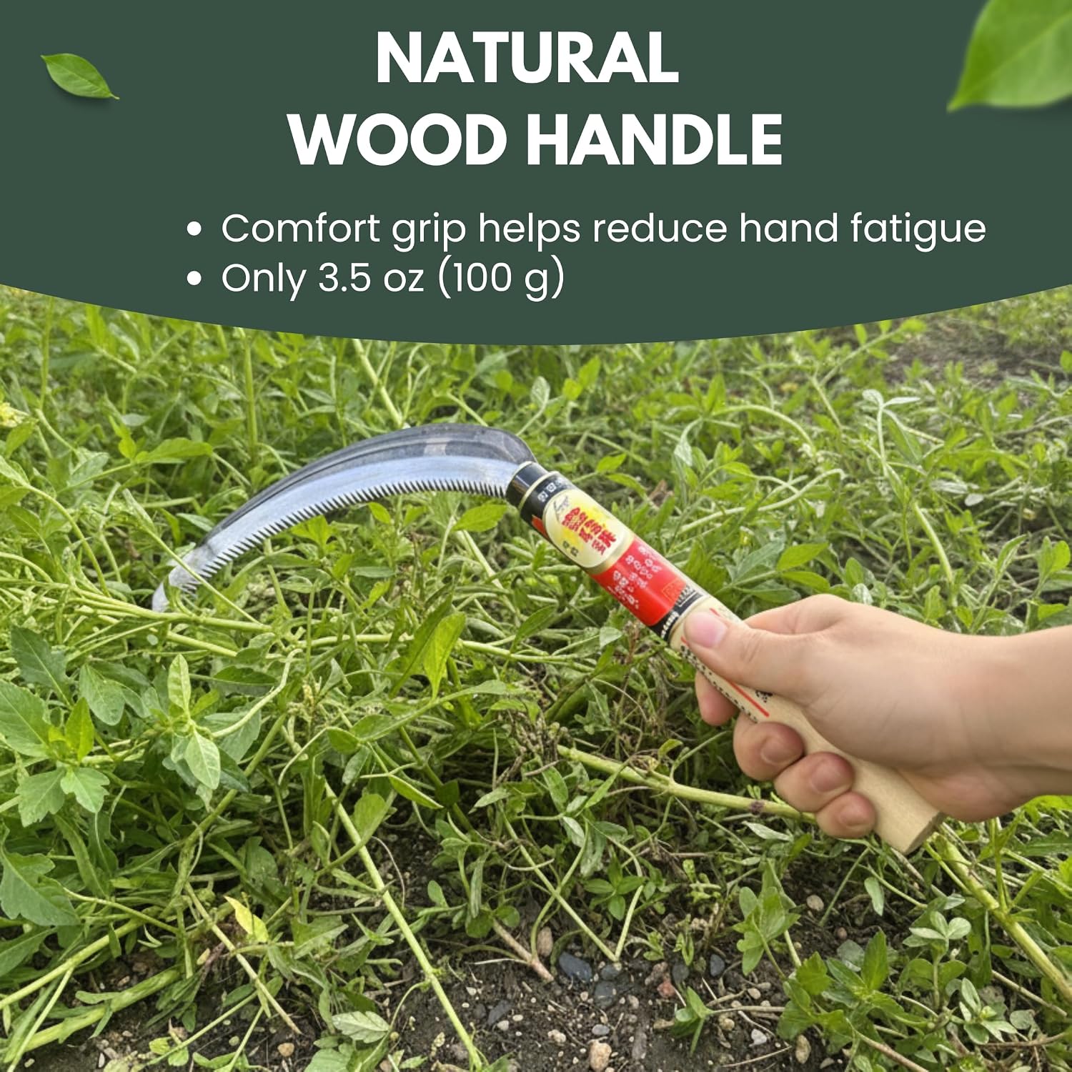 Hounen Miyawaki Nejiri Kama Weeder – Japanese Weeding Sickle, Twisted Stainless Steel, 4.7 in (12 cm) Blade, 13 in (33