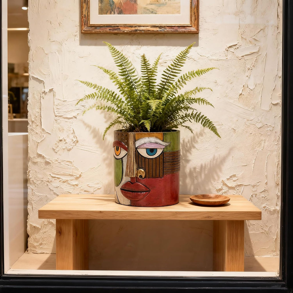 DOVDOV Abstract Face Planters, Unique Face Planters, Perfect for Indoor Plants, Fun Face Planters, Colorful Plant Pots
