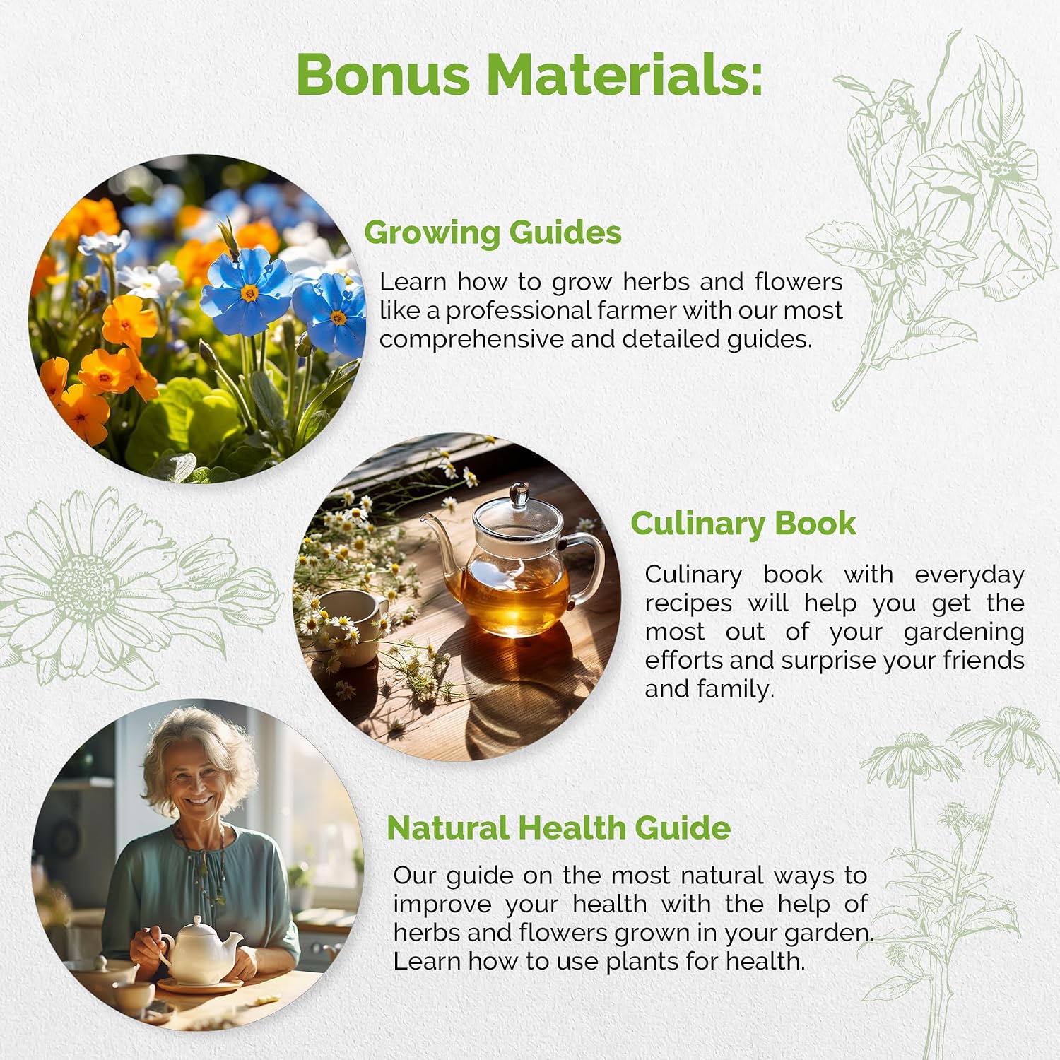 18 Medicinal Tea Herb & Flower Seeds Variety Pack- Indoor/Outdoor. 3400+ Non-GMO Heirloom Flower Seeds: Anise
